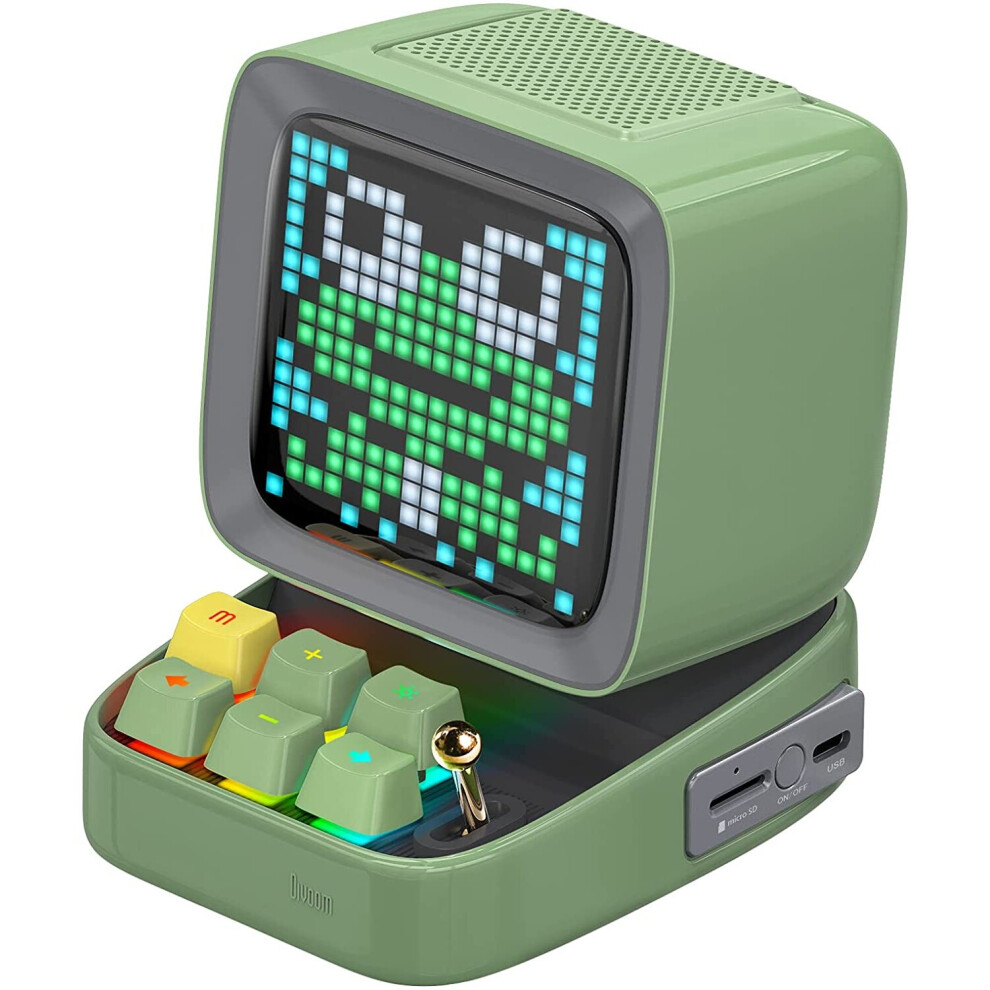 Divoom Ditoo Retro Pixel Art Bluetooth Speaker with Programmable RGB Led Screen, Gaming Gadget with Mechanical Keyboard, Also a Smart Alarm Clock