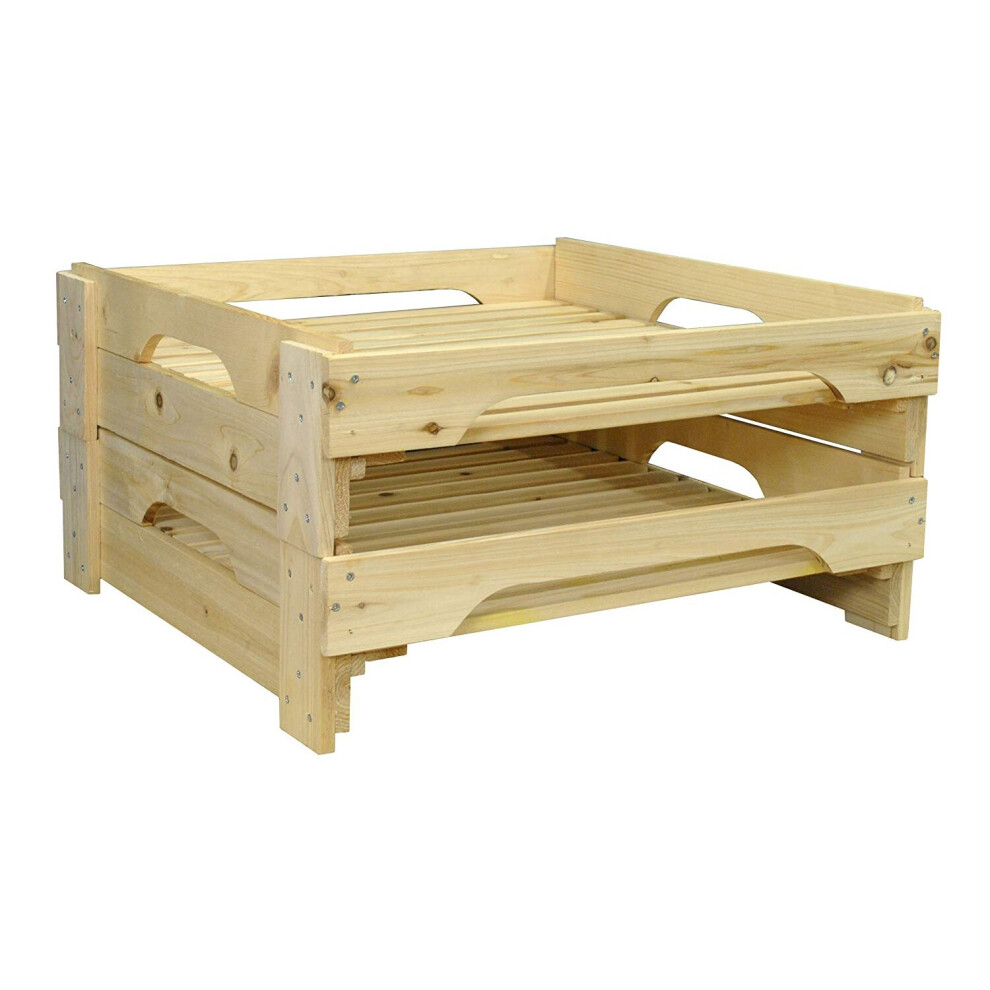 Traditional Wooden Apple Storage Tray Rack (Set of 2)