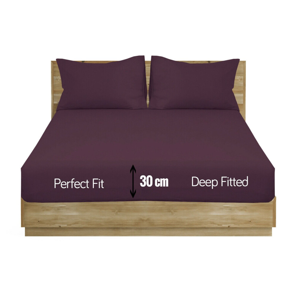 (Purple, Super-King) Extra Deep Fitted Sheet Bed Sheets- 12 Colours