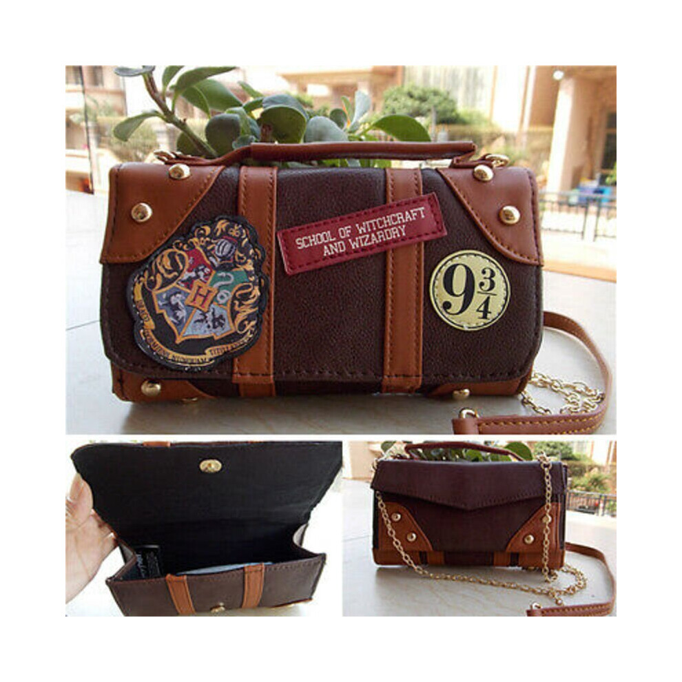 Hand Satche Purse Bag Package Gift Harry Potter Hogwarts PU School Badge Wallet