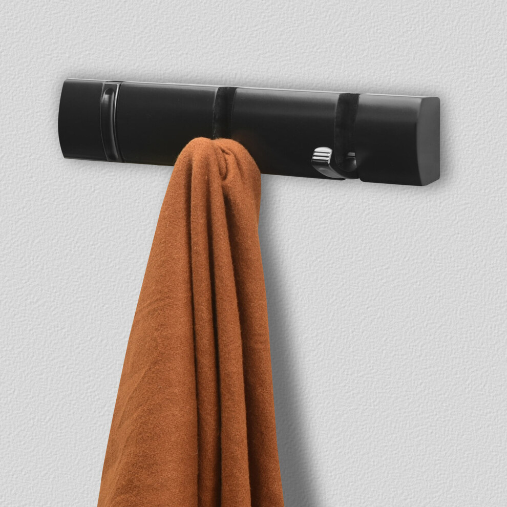 (3 Hooks) Black Nickel Door Hooks On Black Mountable Board