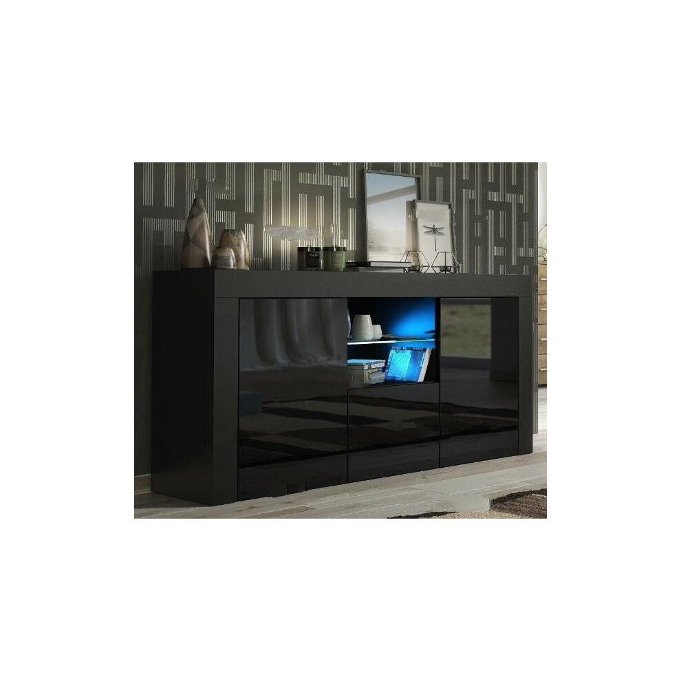 (Black) Hampton & Stewart LED Tv Cabinet 145 cm (2 boxes)