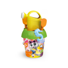 (With Watering Can) Kids Beach Sand Castle Bucket & Spade Seaside Set