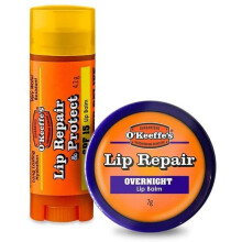 O'Keeffe's Lip Repair SPF 15 Lip Balm 4.2g & Lip Repair Overnight 7g (Twin Pack)