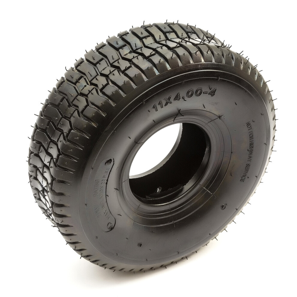 Petrolscooter Tyre 11X4.00-4 2 Ply Chevron Turf Tread Fits 4" Inch Wheel Ride On Lawn Mower