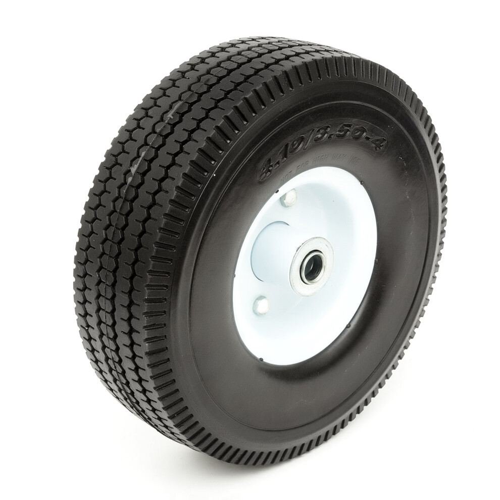 10 Inch PU Tyre Metal Wheel 4.10/3.50-4 Solid Puncture Proof 16mm Bore Lawnmower