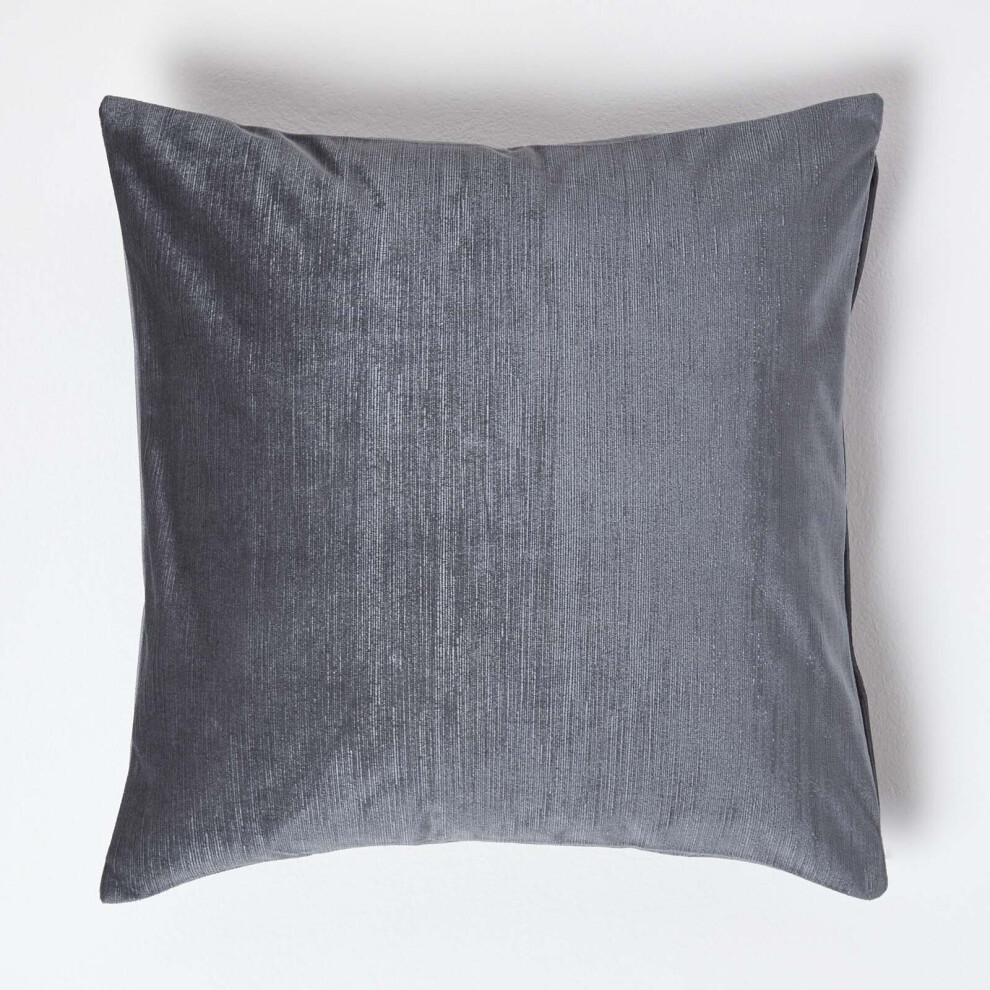 Homescapes (, 45 X 45 Cm) Luxury Velvet Cushion Cover Grey