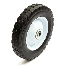 8 x 1.75 Inch Lawnmower Steel Wheel Solid PU Tyre 8" Diamond Tread Mower 8x1.75