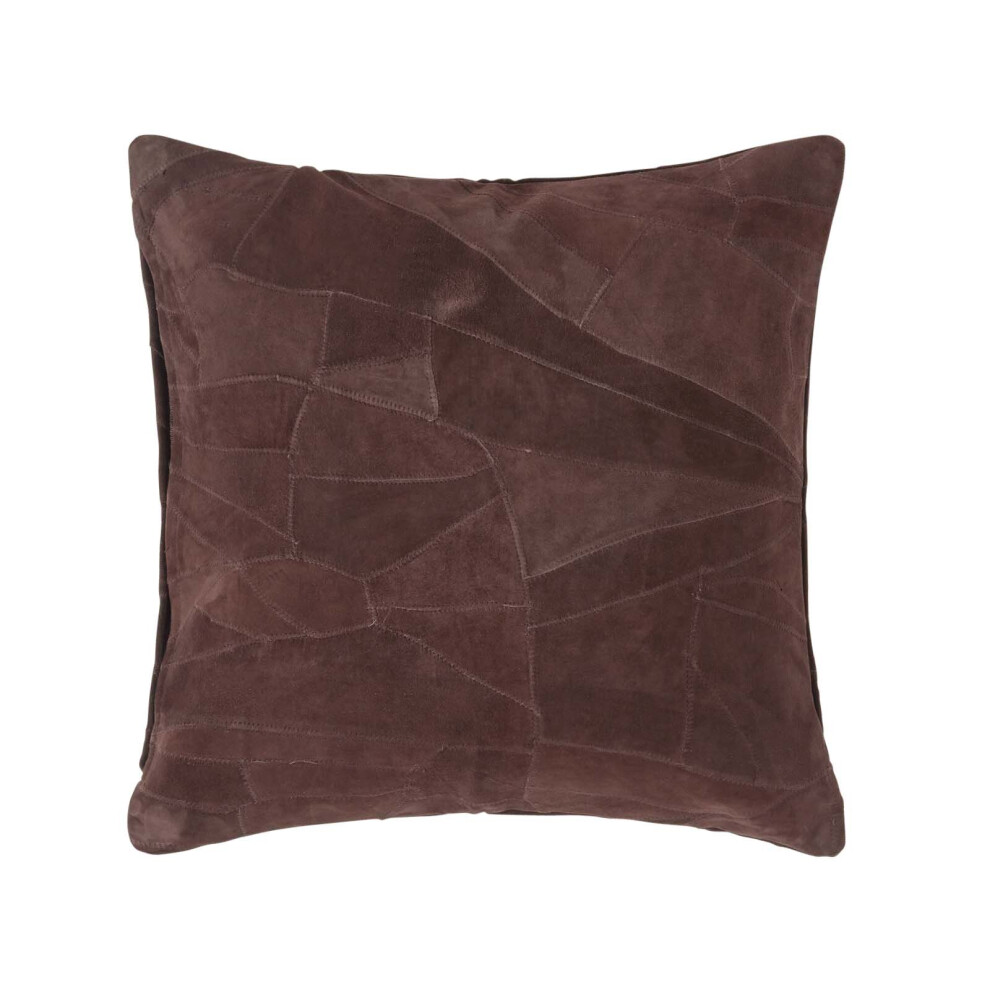 Real Leather Suede Cushion with Feather Filling