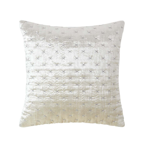 Homescapes (Cream, 40 x 40 cm) Crushed Velvet Rectangular Cushion Cover