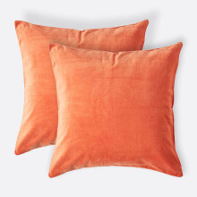 (Burnt orange) Set of 2 Velvet Cushion Covers, 40 x 40 cm