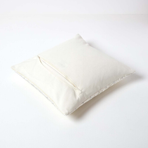 Homescapes (Cream, 40 x 40 cm) Crushed Velvet Rectangular Cushion Cover 2