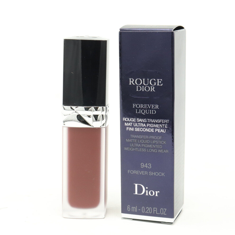(943 Forever Shock) Dior Rouge Dior Forever Liquid Transfer-Lipstick  0.20oz/6ml New With Box