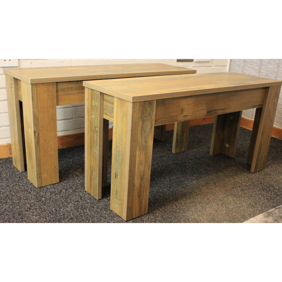 Kosy Koala Grain Rustic Effect Set Of Dining Benches Only Size 2