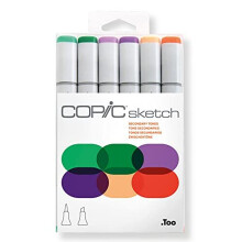 Marcatore sketch - COPIC - Kit di 6 - Colore: Nero - Indelebile