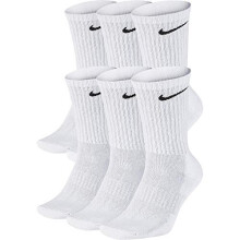 NIKE Men's Everyday Cushion Crew Training Socks (6 Pair) White/Black L