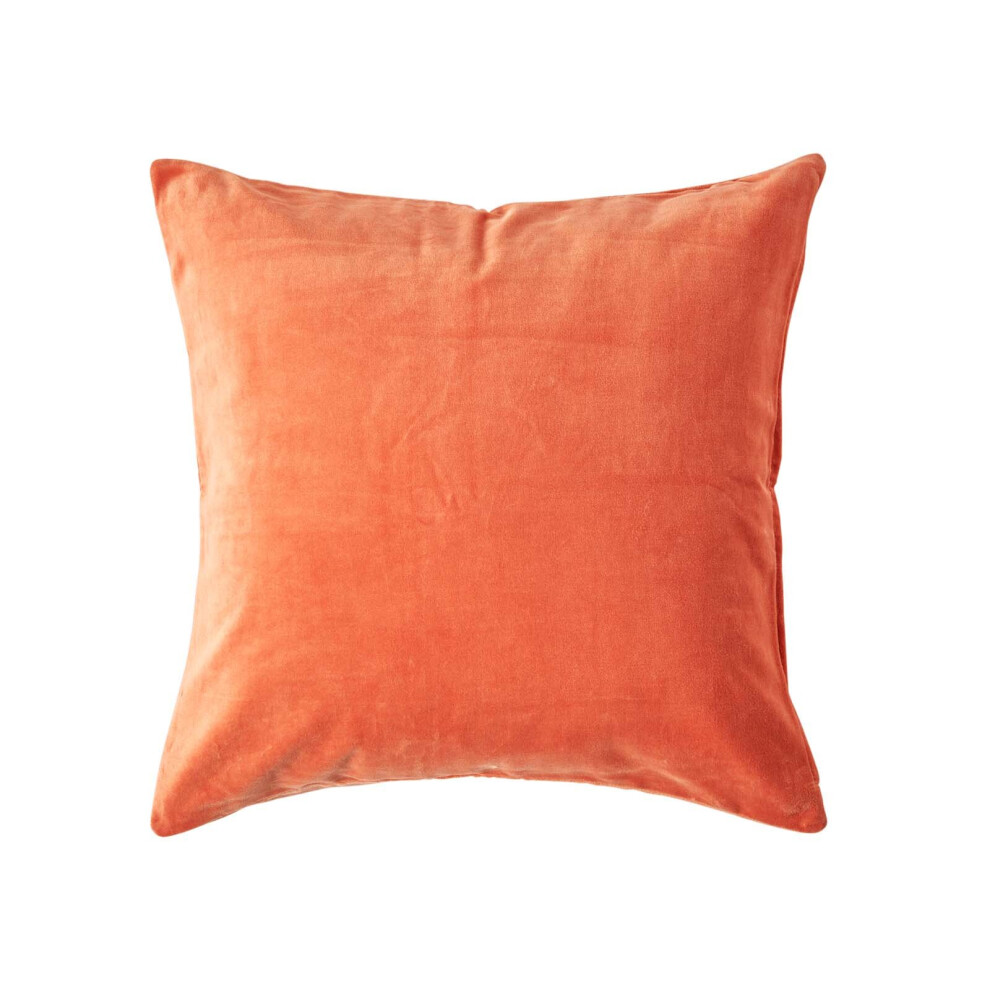 Homescapes (Burnt 40 X 40 Cm) Velvet Cushion Cover Orange