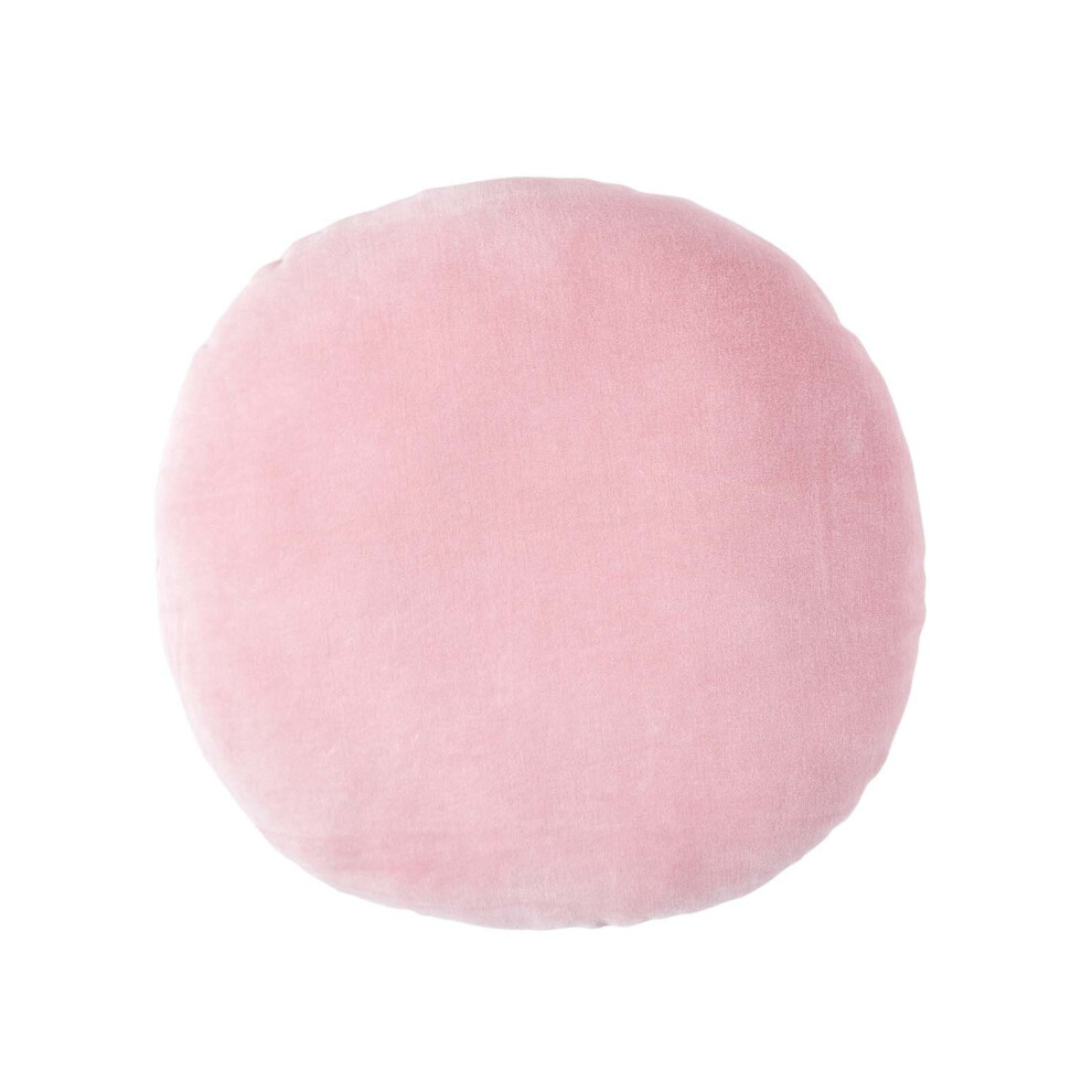 Homescapes (Pink) Velvet Cushion, 40 Cm Round Pink