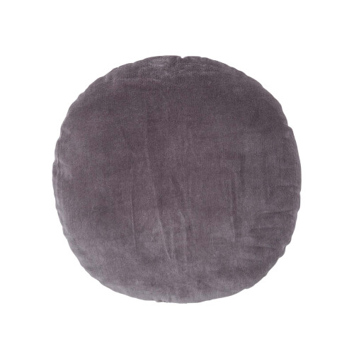 Homescapes (Dark grey) Velvet Cushion, 40 cm Round
