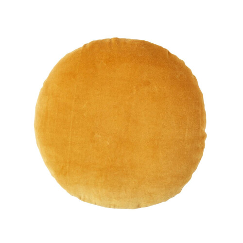 Homescapes (Mustard) Velvet Cushion, 40 cm Round