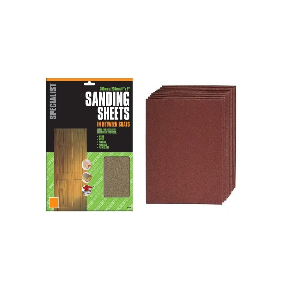 (80) Sand Paper Sheets (280mm x 230mm) Range Of Grit 60-240 (5 Single Sheets)