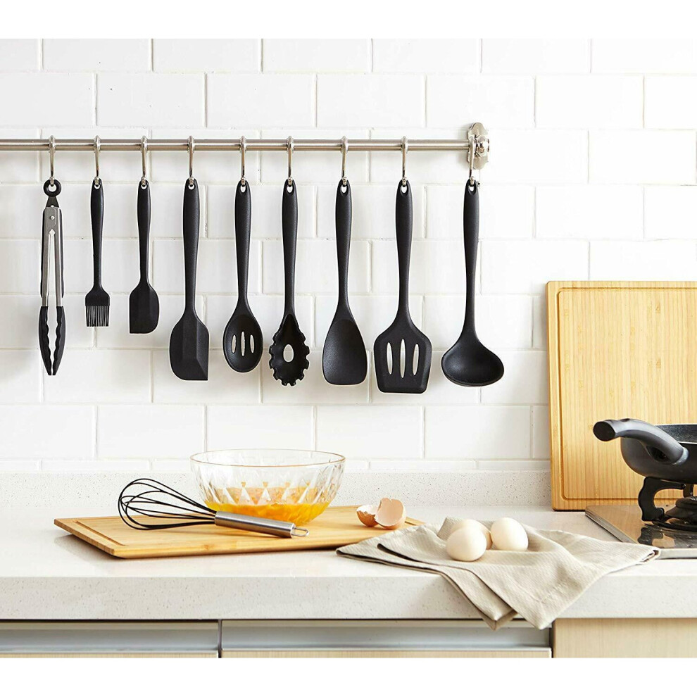 10pc Kitchen Utensil Set, Silicone, Black-image-OPC-P8VPSMY-NEW