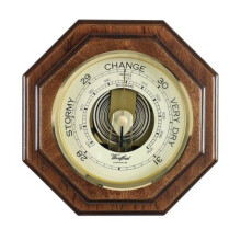 British Made Barometer in Polished Mahogany Wood Vaneer -