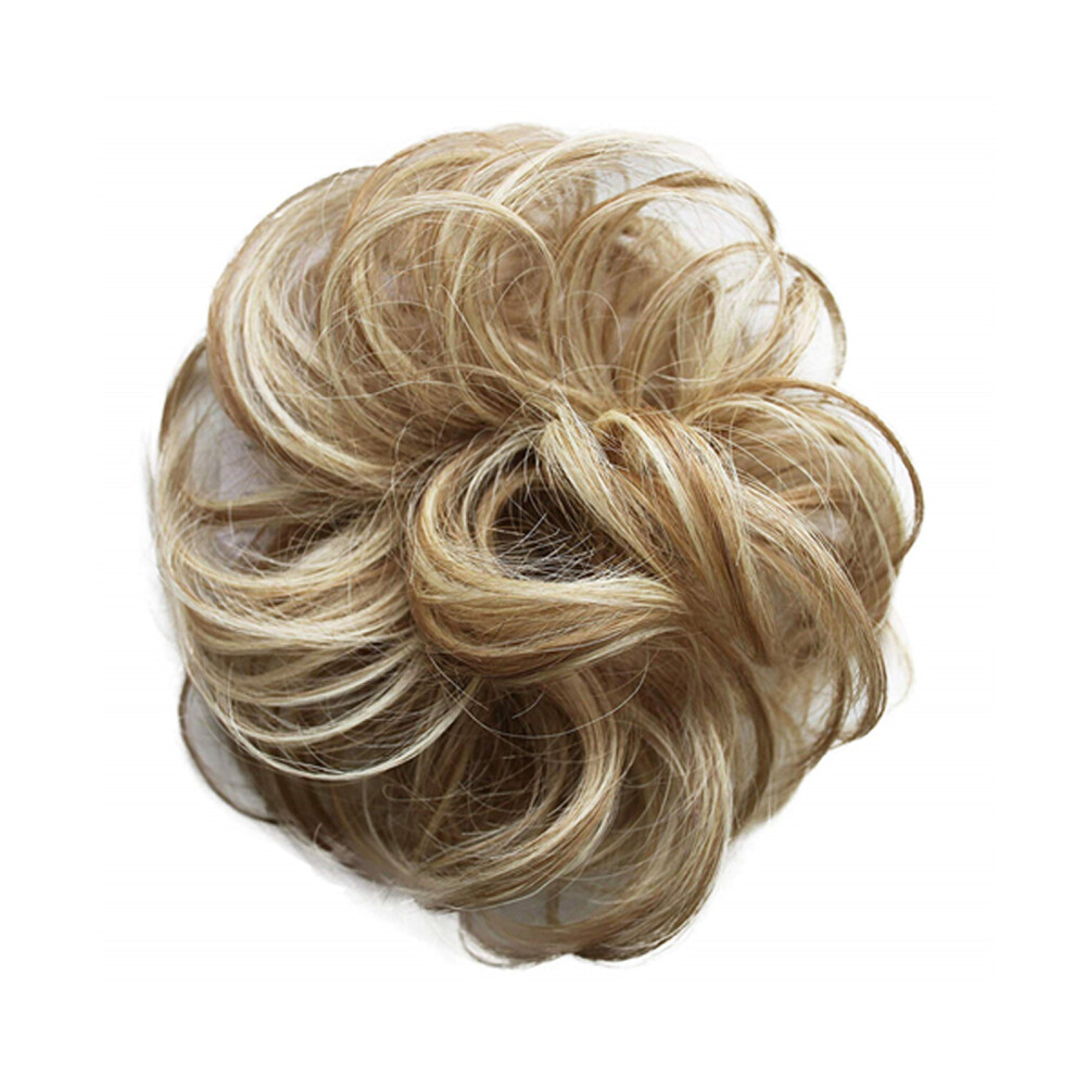 J&Y (Mix Ash) Messy Bun Scrunchie Hair Extension Cream