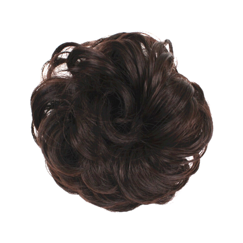 (Dark Brown) Messy Bun Scrunchie Hair Extension