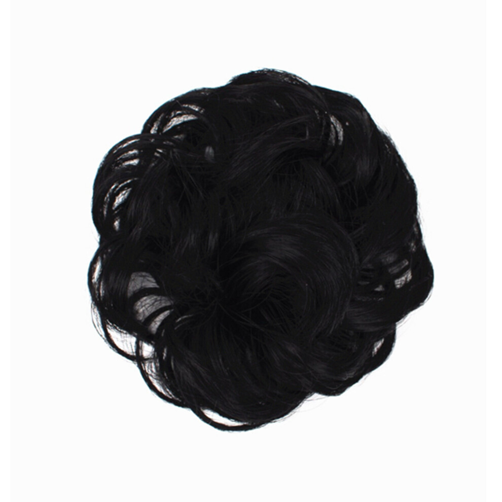 J&Y (Black) Messy Bun Scrunchie Hair Extension Black