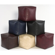 Brown Faux Leather Cube