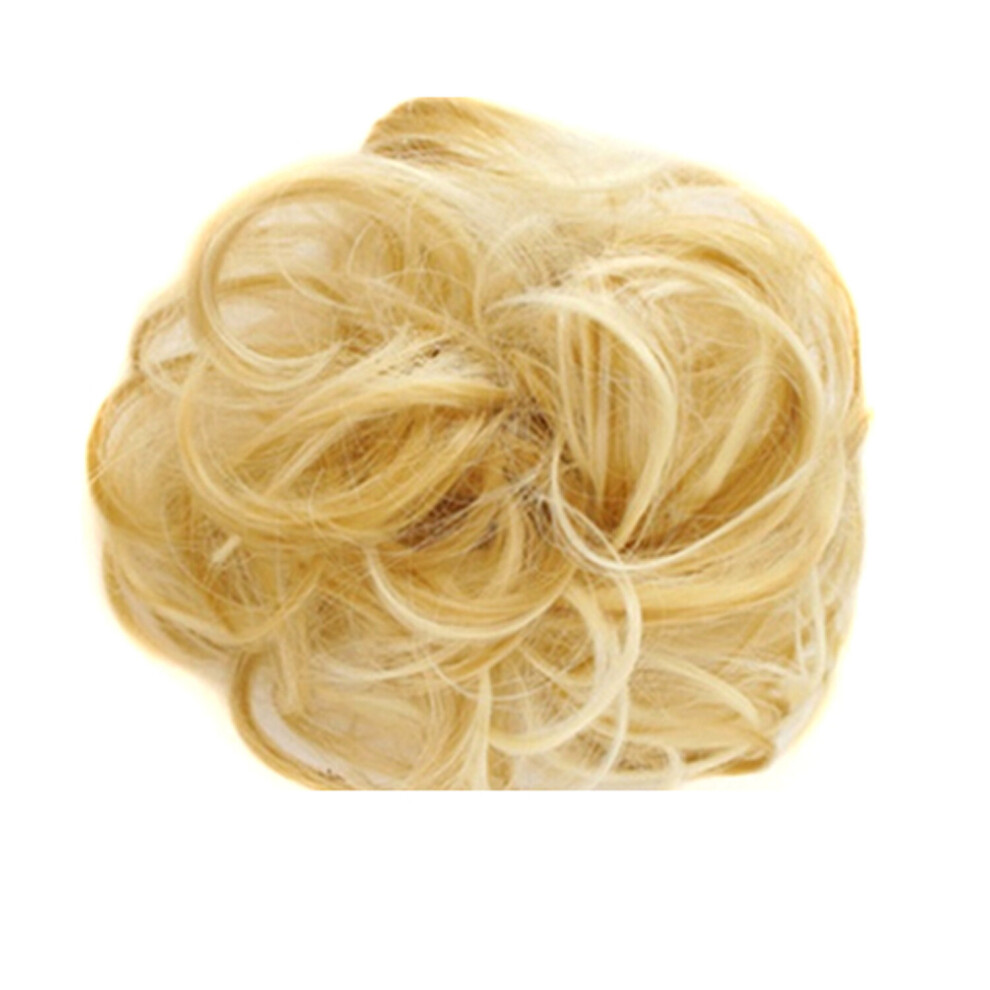 J&Y (Light Blonde) Messy Bun Scrunchie Hair Extension Yellow