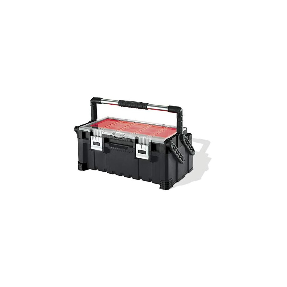 Keter 17187311 Tool Box Including Assorted Master Pro Series Cantilever Tool Box 22 Inches Plastic Red
