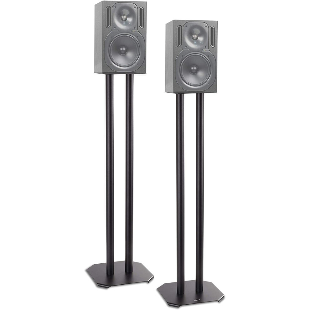 Duronic Speaker Stand (pair) SPS1022-80 | LARGE 80cm | Set of 2 Steel Base Supports for Stereo Loudspeakers | Floor Standing with Spikes, Shoes and