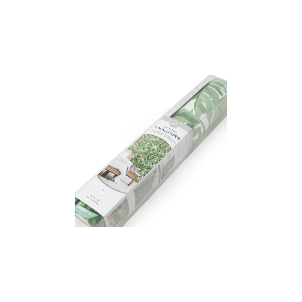 Fine Decor Nu Wallpaper Maui Peel & Stick Wallpaper (52.07Cm X 5.49M) Green
