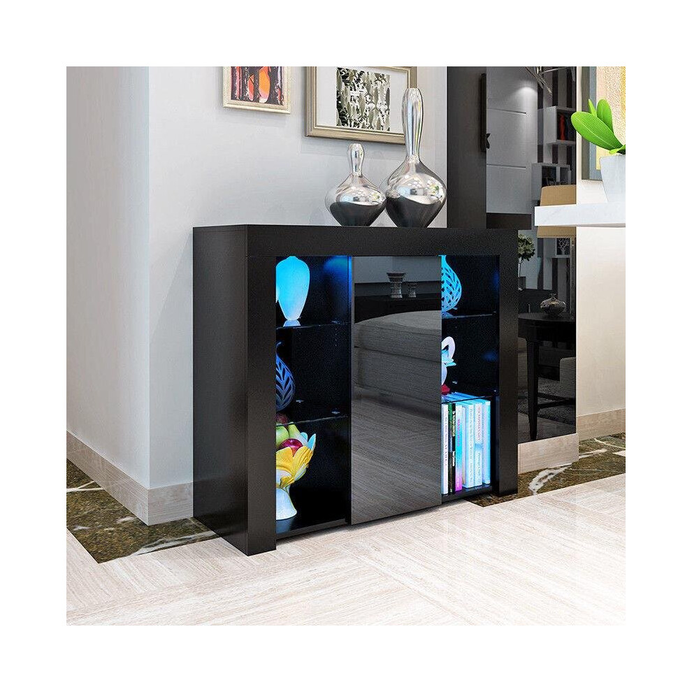 (Black) Hampton & Stewart LED 1 Door Storage Cabinet