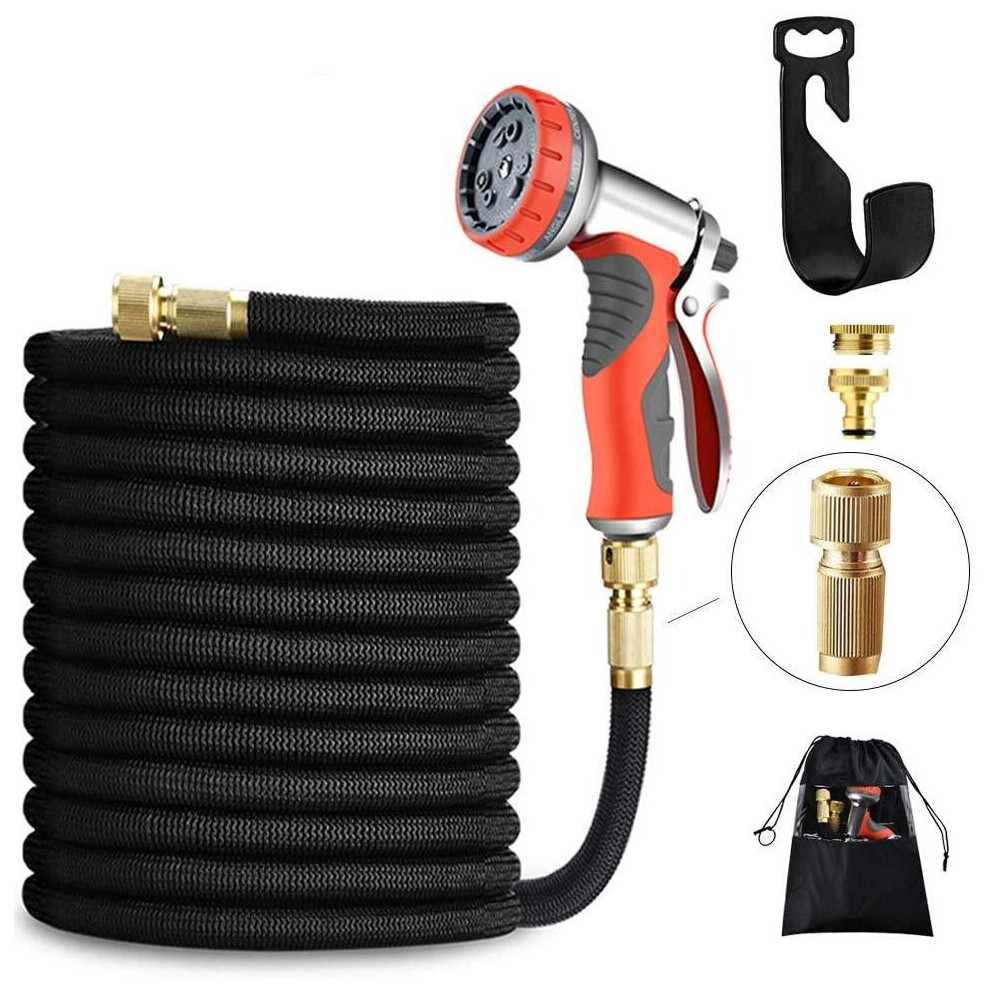 UPGRADED Expandable Hose 150FT 45M Garden Hose with Double Latex Core Hose Pipe Solid Brass Fittings
