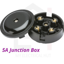 5A Junction Box 4 Terminal 59mm Electrical Wiring Connector Black