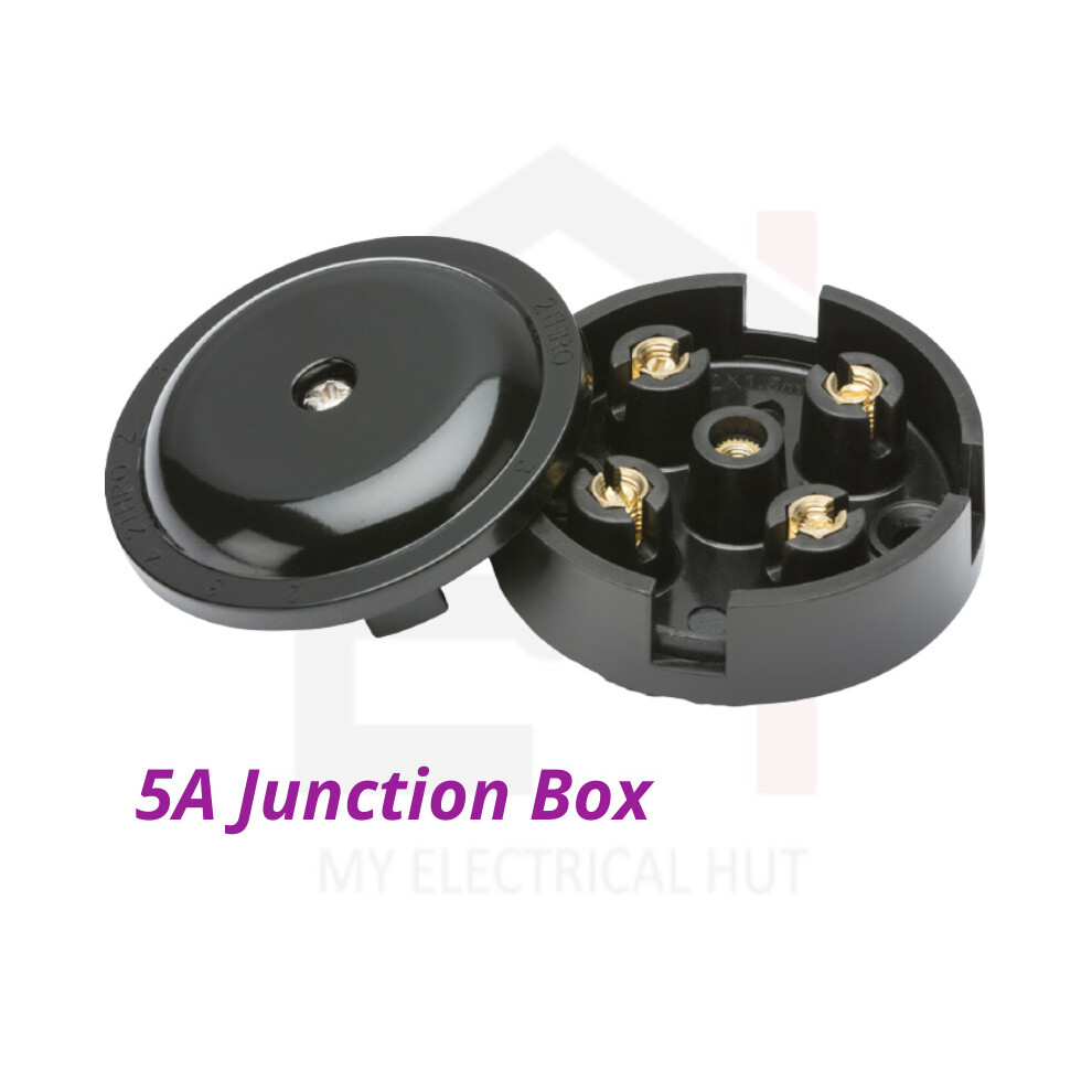 Brand:-Knightsbridge 5A Junction Box 4 Terminal 59Mm Electrical Wiring Connector Black