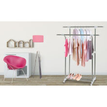 Double Extendable Clothes Rail - Coat Hanging Rack Storage