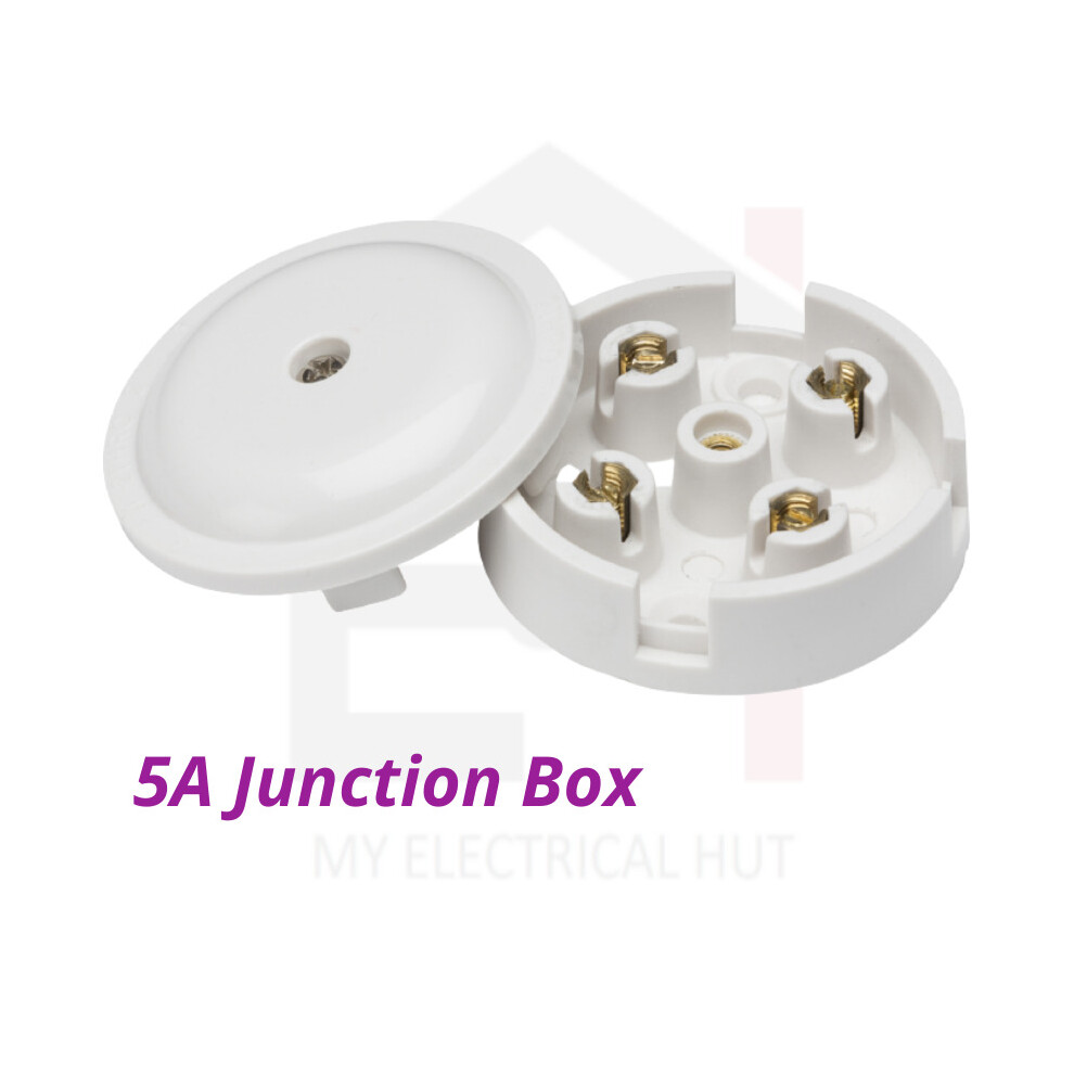 5A Junction Box 4 Terminal 59mm  Electrical Wiring Connector White