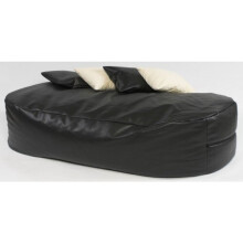 Black Faux Leather Bed 6ft