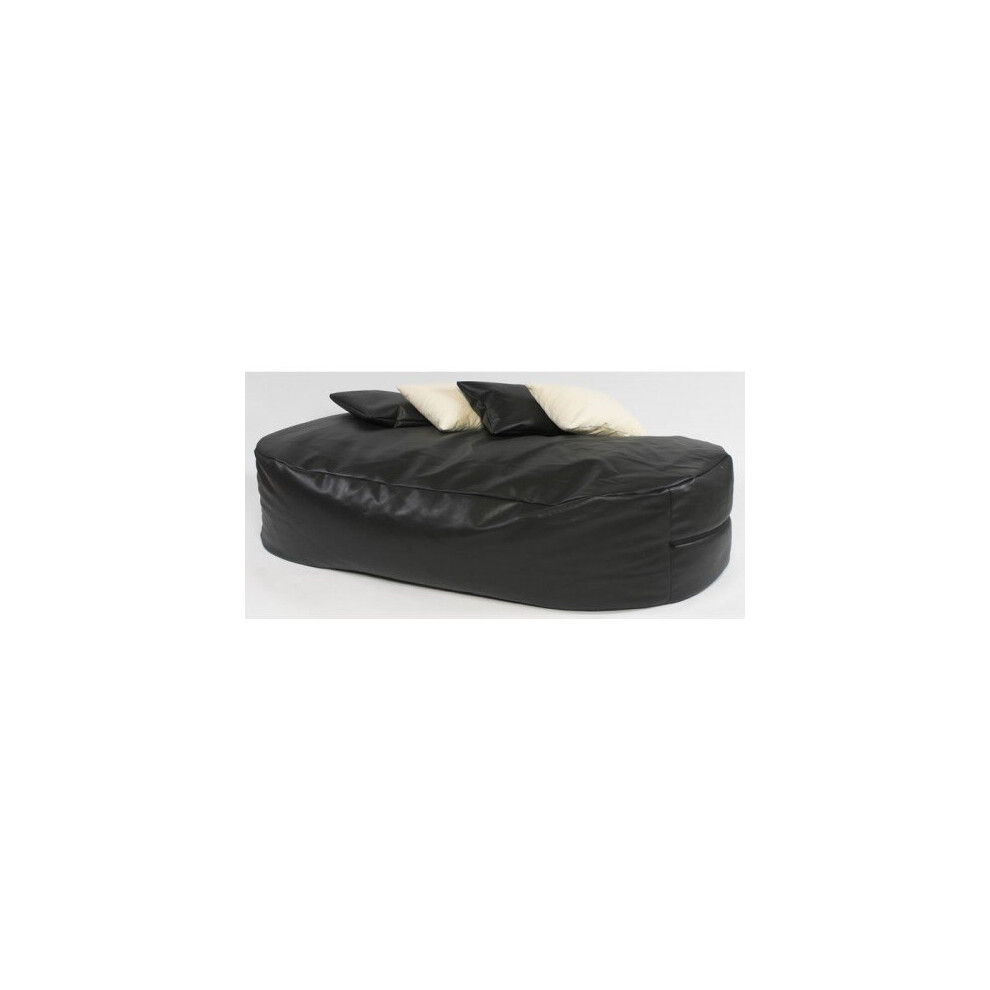 Black Faux Leather Bed 6ft