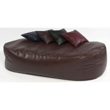 Brown Faux Leather Bed 6ft