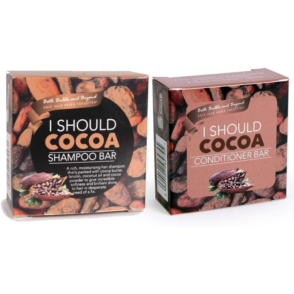 Photos - Hair Product Bath Bubble and Beyond Shampoo and Conditioner Bar Set (I Should Cocoa)