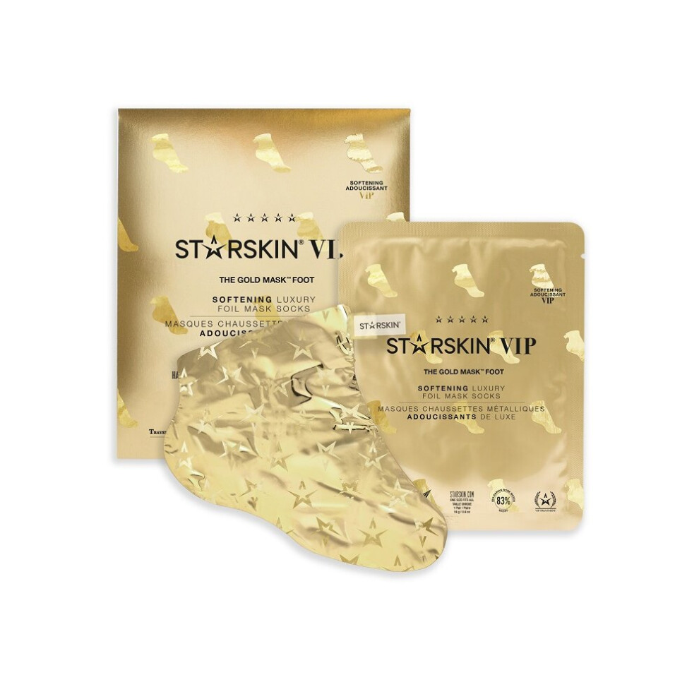 Starskin Vip The Gold Foot Mask 16G, Softening Luxury Foil Mask Socks