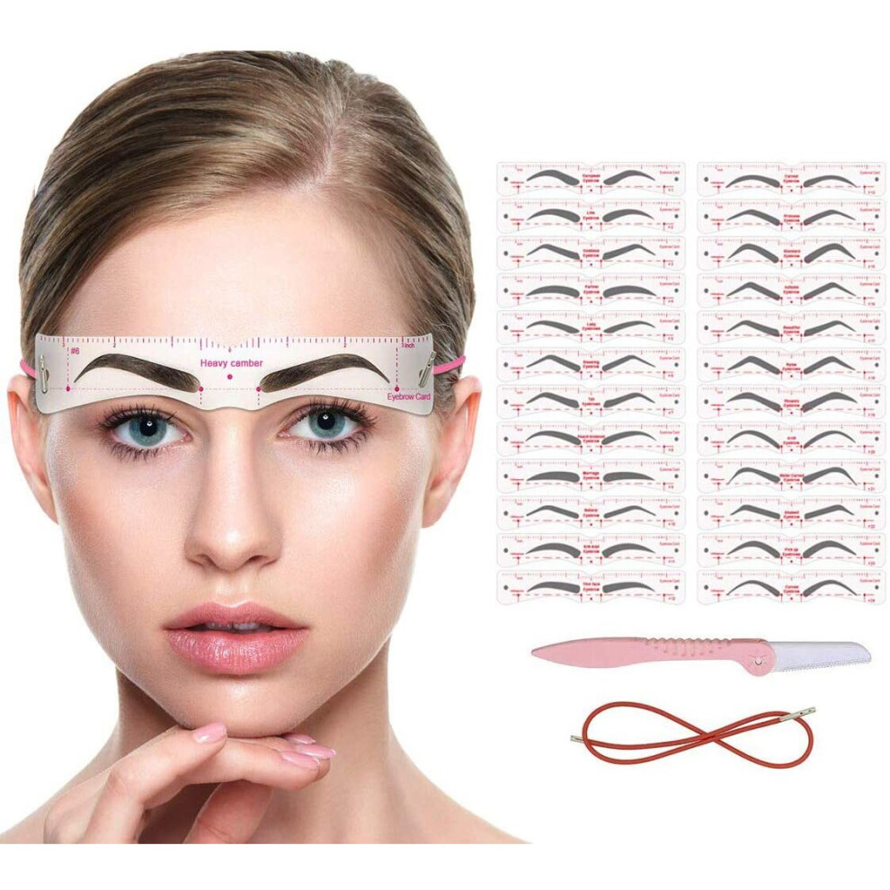 Stay Gent Anderk Eyebrow Stencil 24 Styles, Reusable Eyebrow Shapers Template Stencils For Beginners Makeup, Eyebrow Stamp Kit For Grooming And Drawing Brows