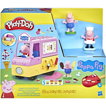 Play-Doh Peppa's Ice Cream Playset avec camion Peppa Pig et George Figures et 5 canettes compos es de mod lisation non toxiques pour enfants 3 an