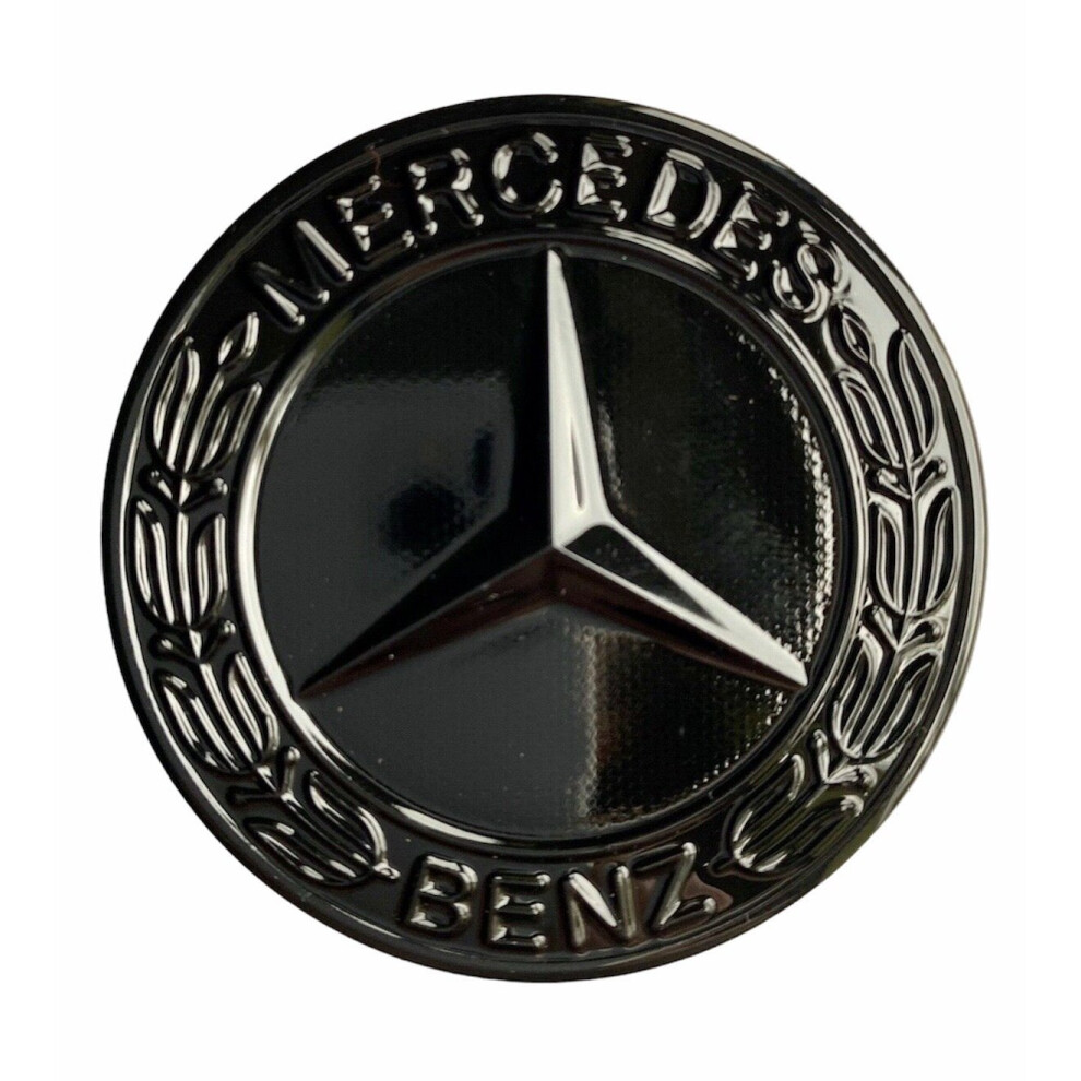 Gloss Mercedes Benz Bonnet Badge Emblem For B C E S Clk Amg Class 57Mm Black 5060953011817