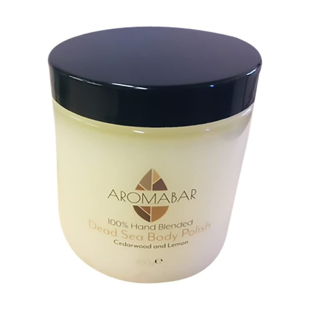 Aromabar Black Mens Dead Sea Body Scrub Polish 400G Cedarwood & Lemon
